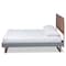 Baxton Studio Allegra Grey Upholstered and Walnut Wood Full Size Platform Bed 164-9413-9419 - alternate 2